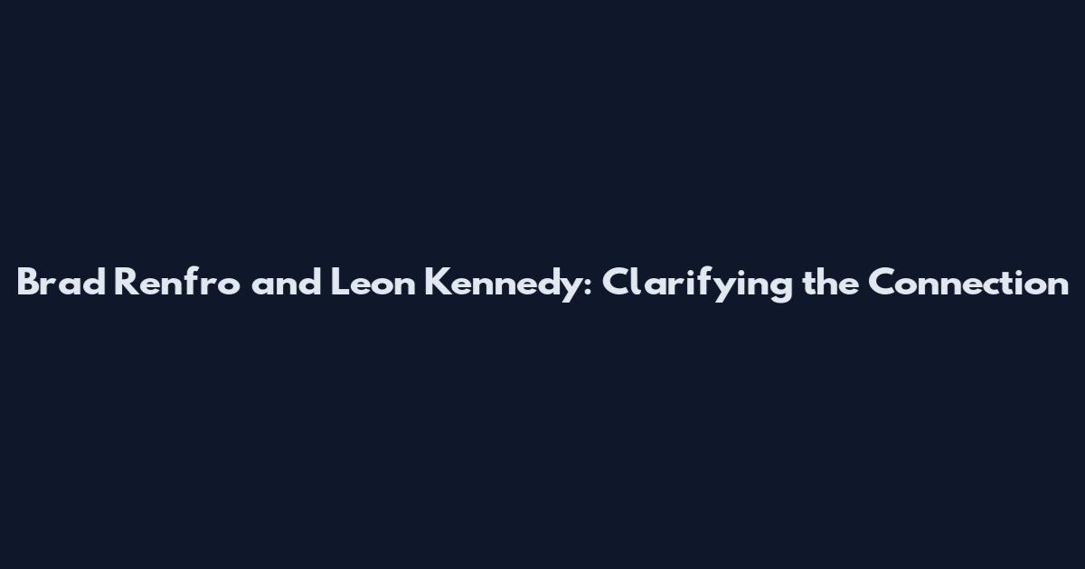 Brad Renfro and Leon Kennedy: Clarifying the Connection