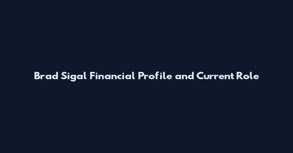 Brad Sigal Financial Profile and Current Role