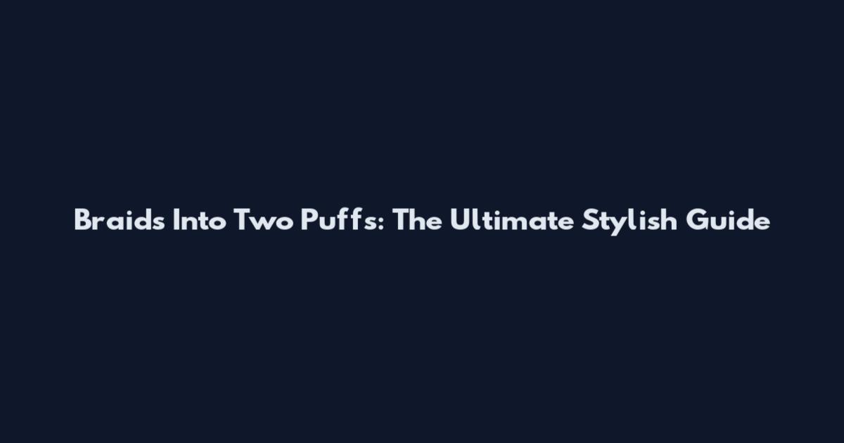 Braids Into Two Puffs: The Ultimate Stylish Guide