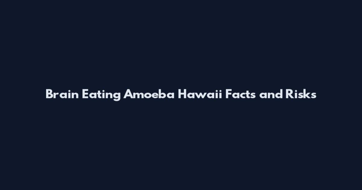 Brain Eating Amoeba Hawaii Facts and Risks