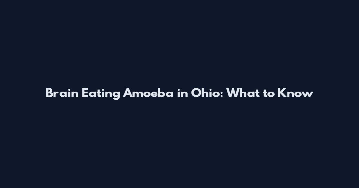 Brain Eating Amoeba in Ohio: What to Know