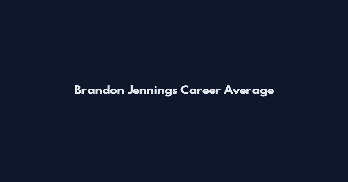 Brandon Jennings Career Average