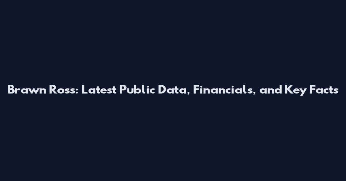 Brawn Ross: Latest Public Data, Financials, and Key Facts