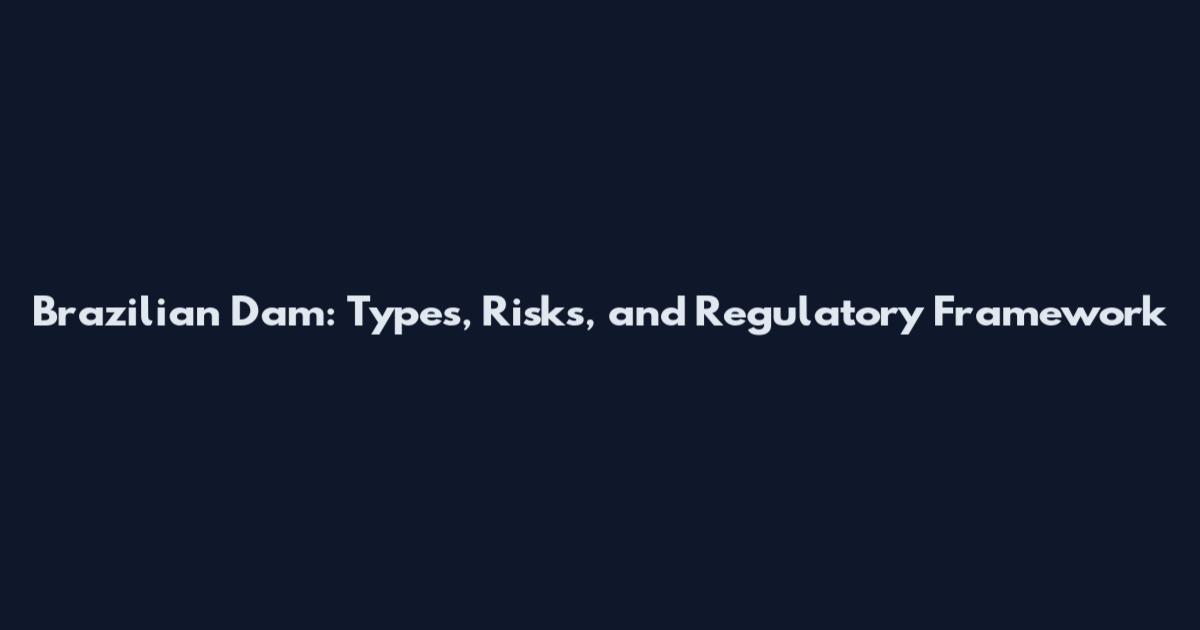 Brazilian Dam: Types, Risks, and Regulatory Framework