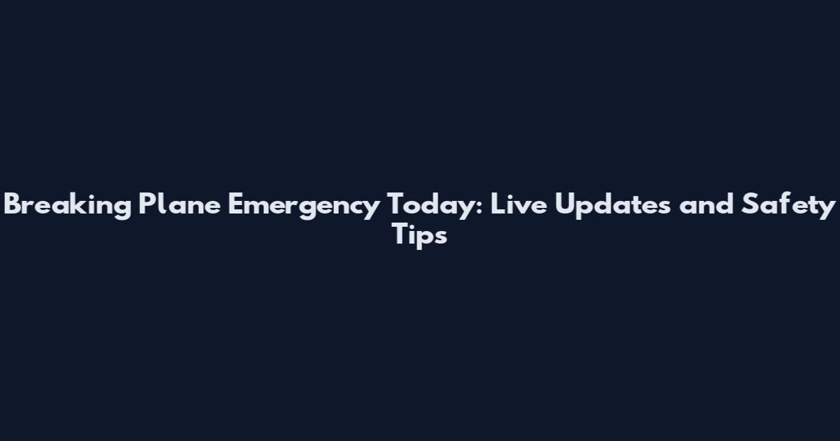 Breaking Plane Emergency Today: Live Updates and Safety Tips