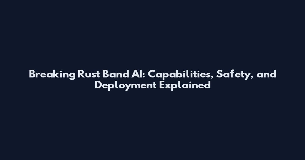 Breaking Rust Band AI: Capabilities, Safety, and Deployment Explained