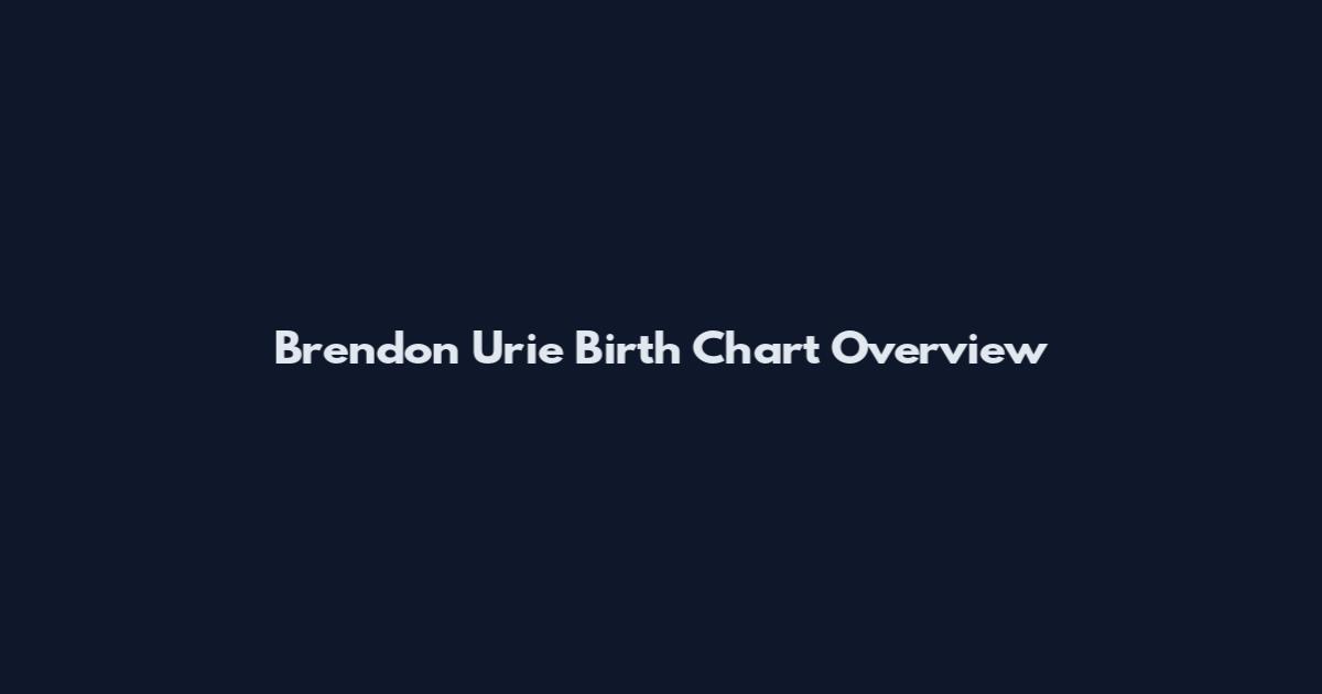 Brendon Urie Birth Chart Overview
