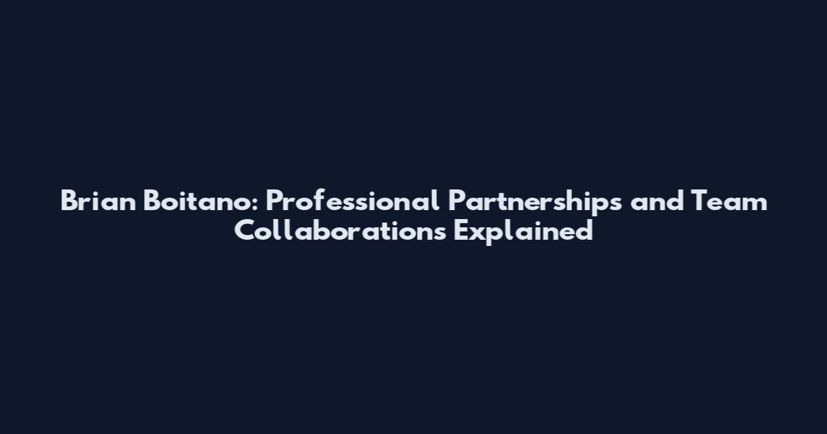 Brian Boitano: Professional Partnerships and Team Collaborations Explained