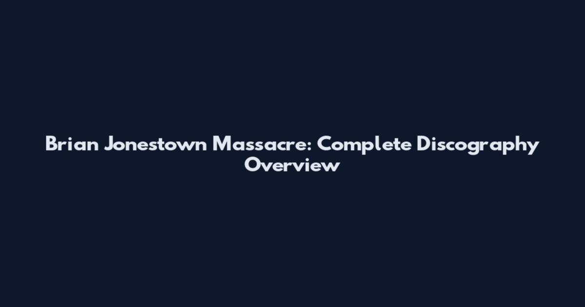 Brian Jonestown Massacre: Complete Discography Overview