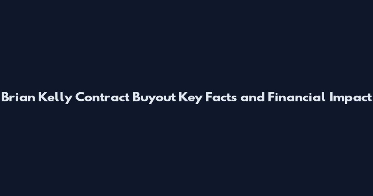 Brian Kelly Contract Buyout Key Facts and Financial Impact