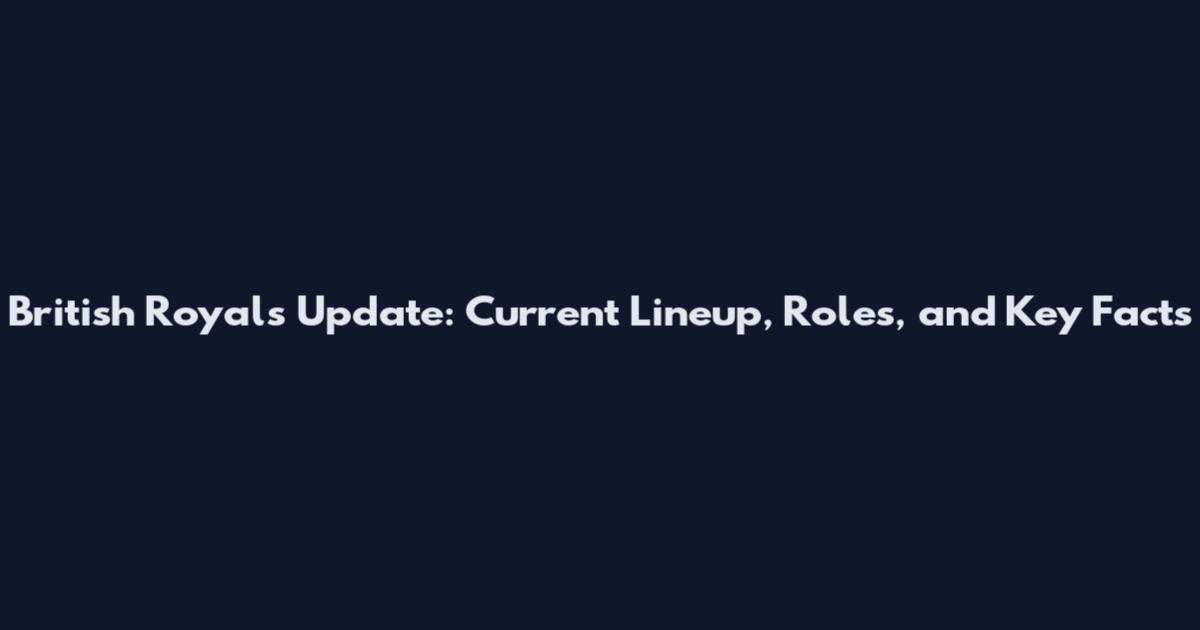 British Royals Update: Current Lineup, Roles, and Key Facts