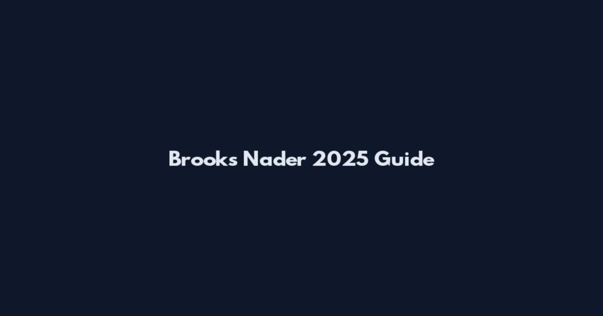 Brooks Nader 2025 Guide