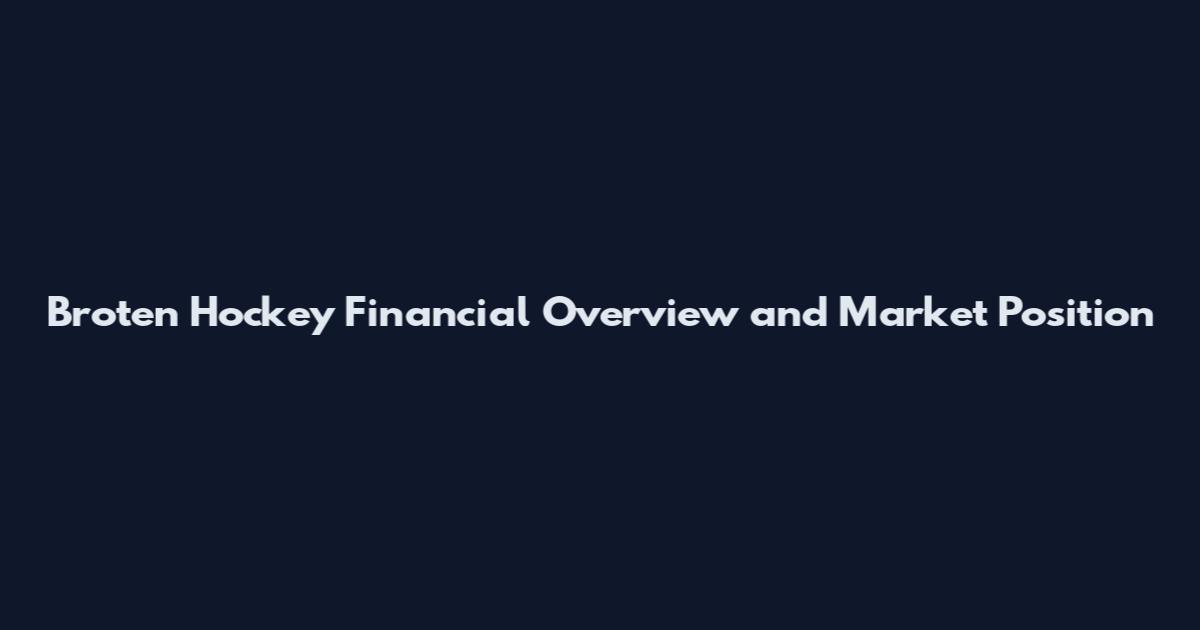 Broten Hockey Financial Overview and Market Position