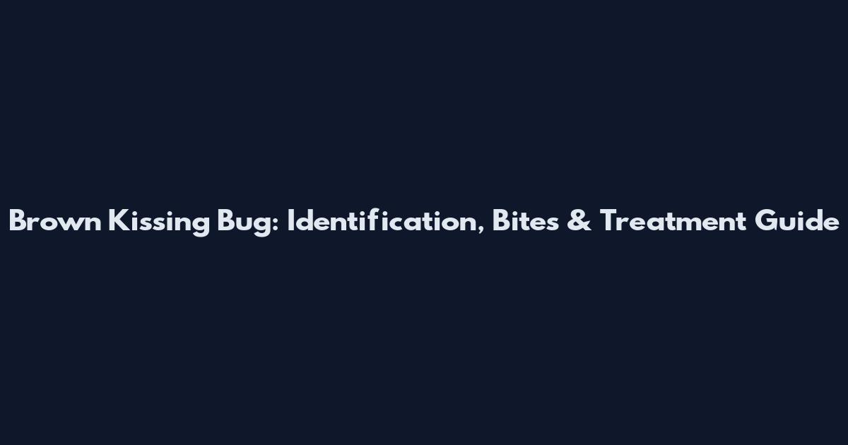 Brown Kissing Bug: Identification, Bites & Treatment Guide