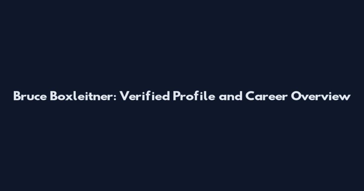 Bruce Boxleitner: Verified Profile and Career Overview
