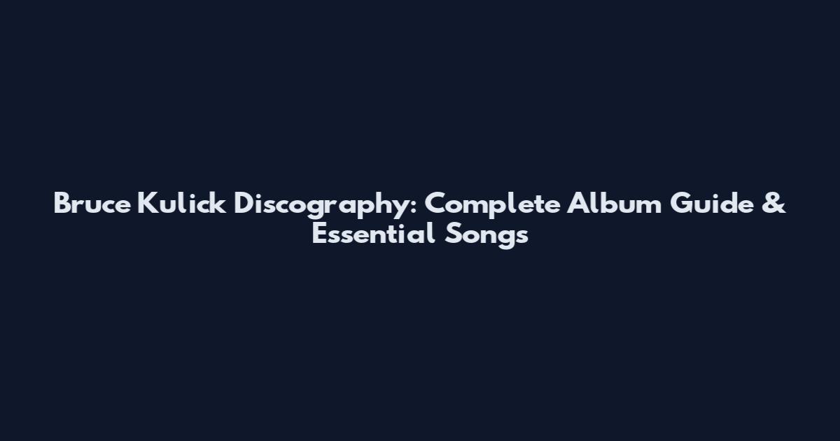 Bruce Kulick Discography: Complete Album Guide & Essential Songs