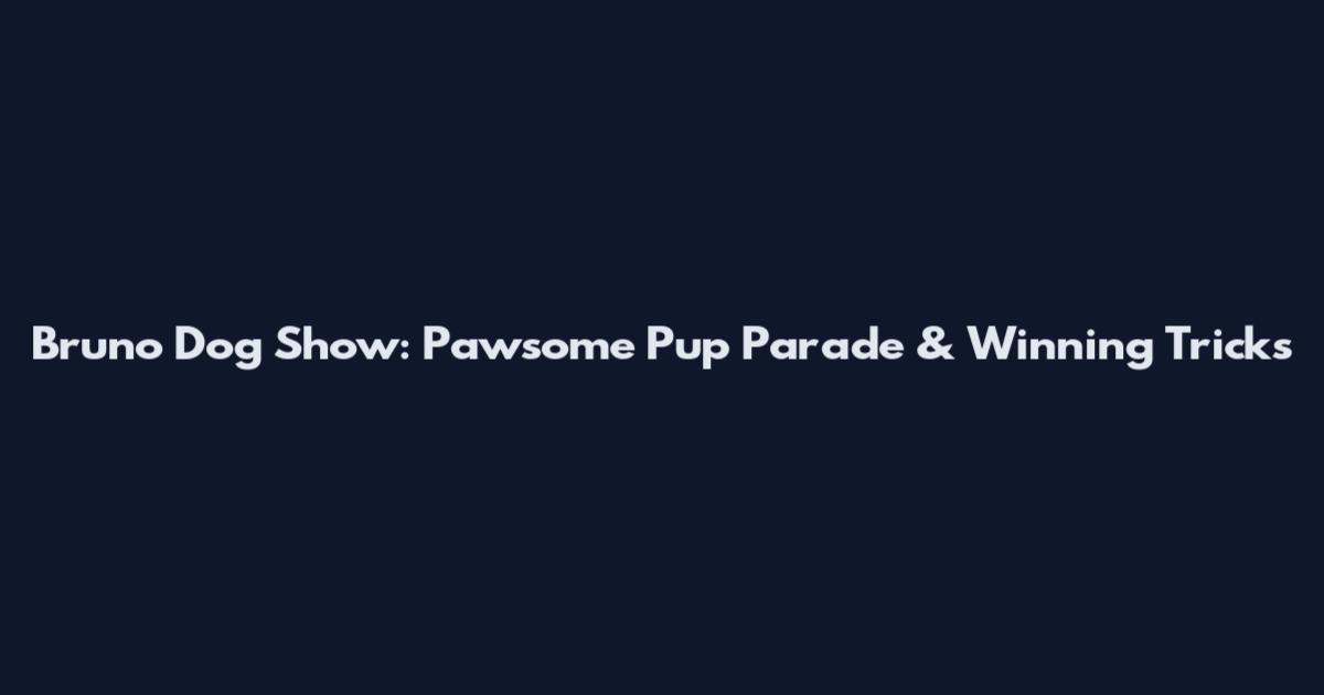 Bruno Dog Show: Pawsome Pup Parade & Winning Tricks