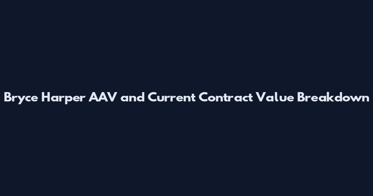 Bryce Harper AAV and Current Contract Value Breakdown