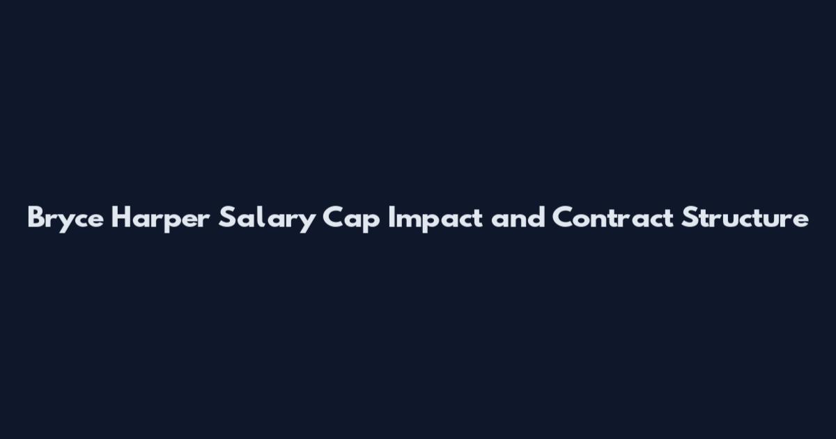 Bryce Harper Salary Cap Impact and Contract Structure