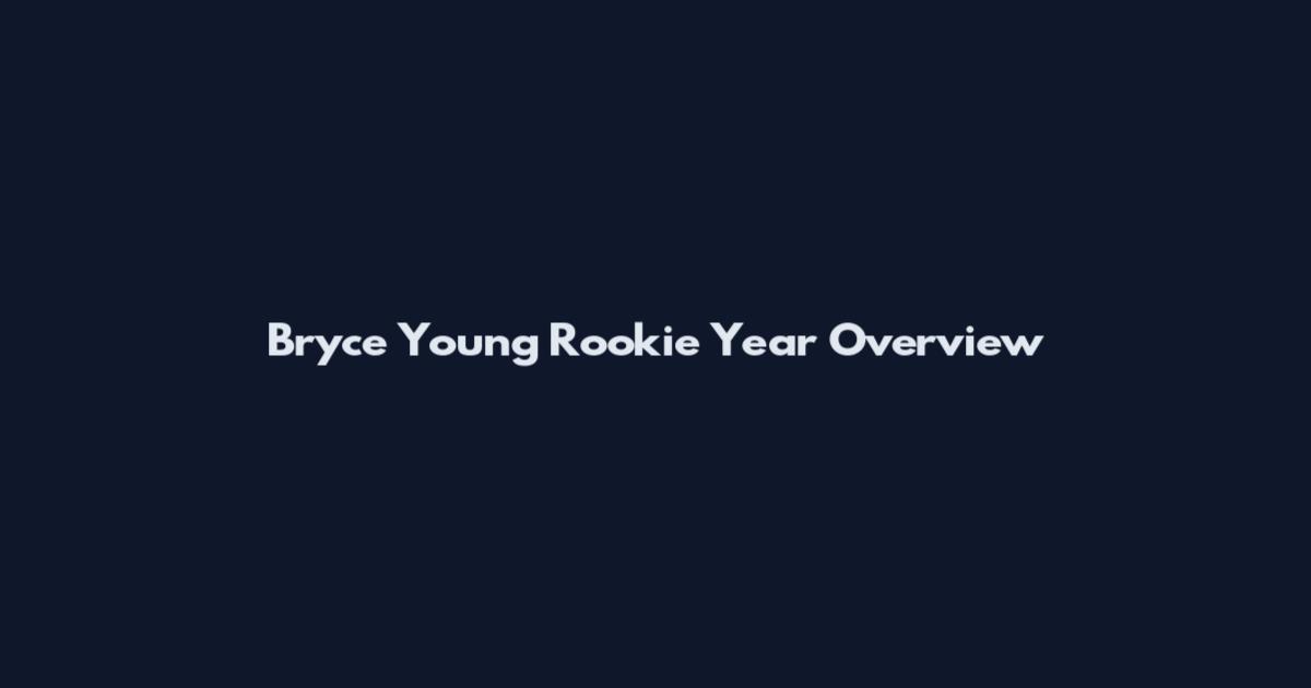 Bryce Young Rookie Year Overview