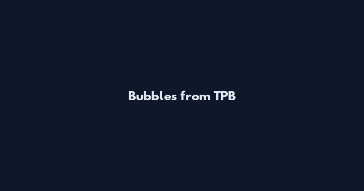Bubbles from TPB