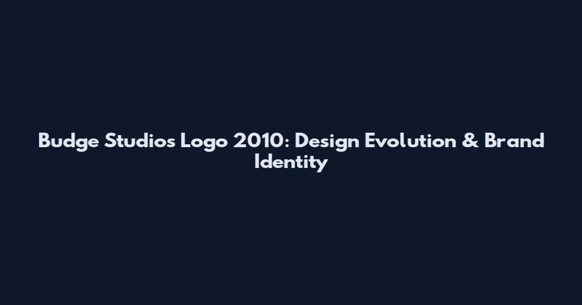 Budge Studios Logo 2010: Design Evolution & Brand Identity