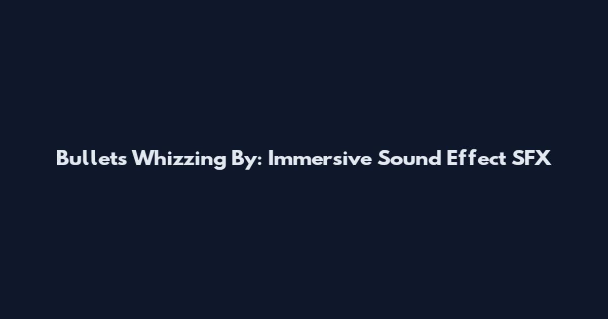 Bullets Whizzing By: Immersive Sound Effect SFX