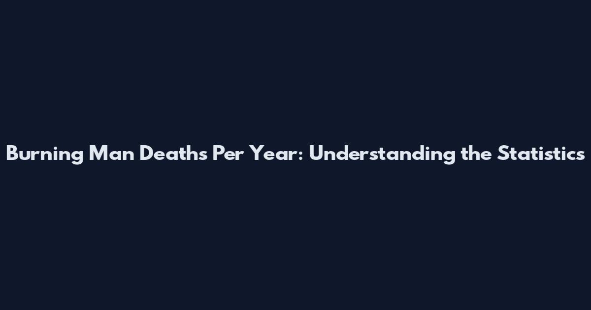 Burning Man Deaths Per Year: Understanding the Statistics