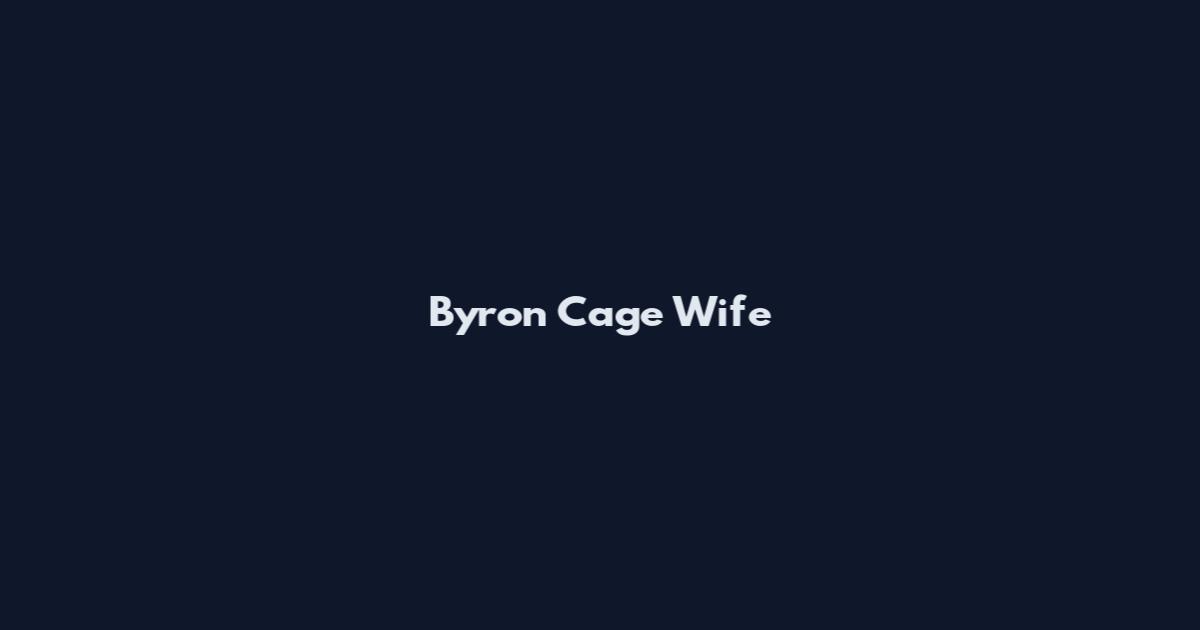 Byron Cage Wife