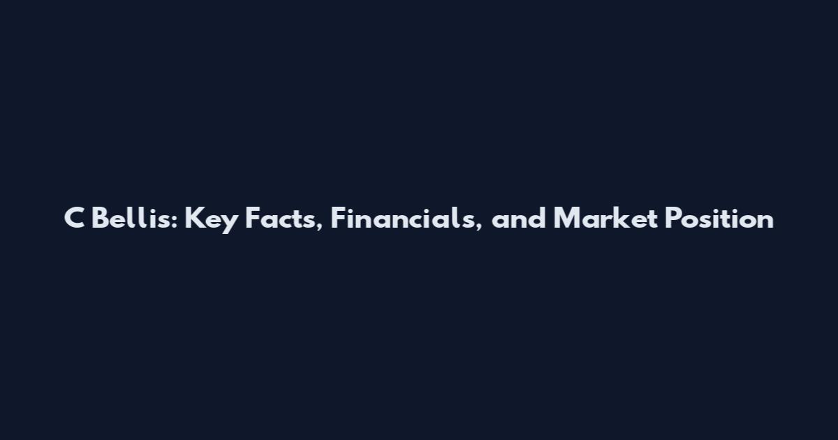 C Bellis: Key Facts, Financials, and Market Position
