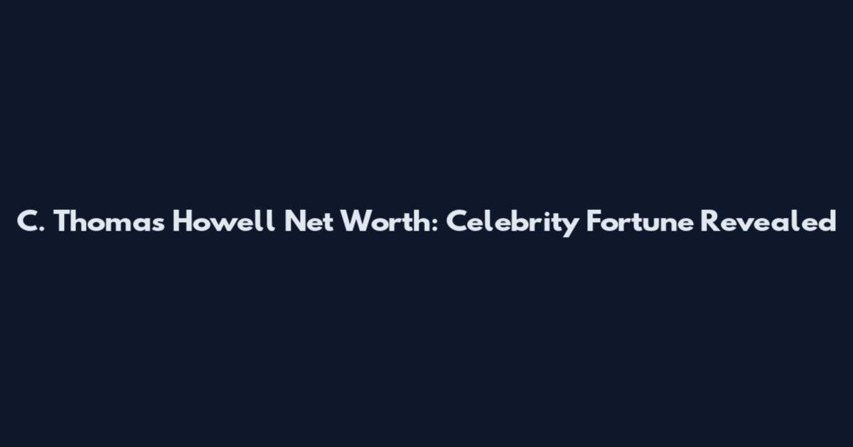 C. Thomas Howell Net Worth: Celebrity Fortune Revealed