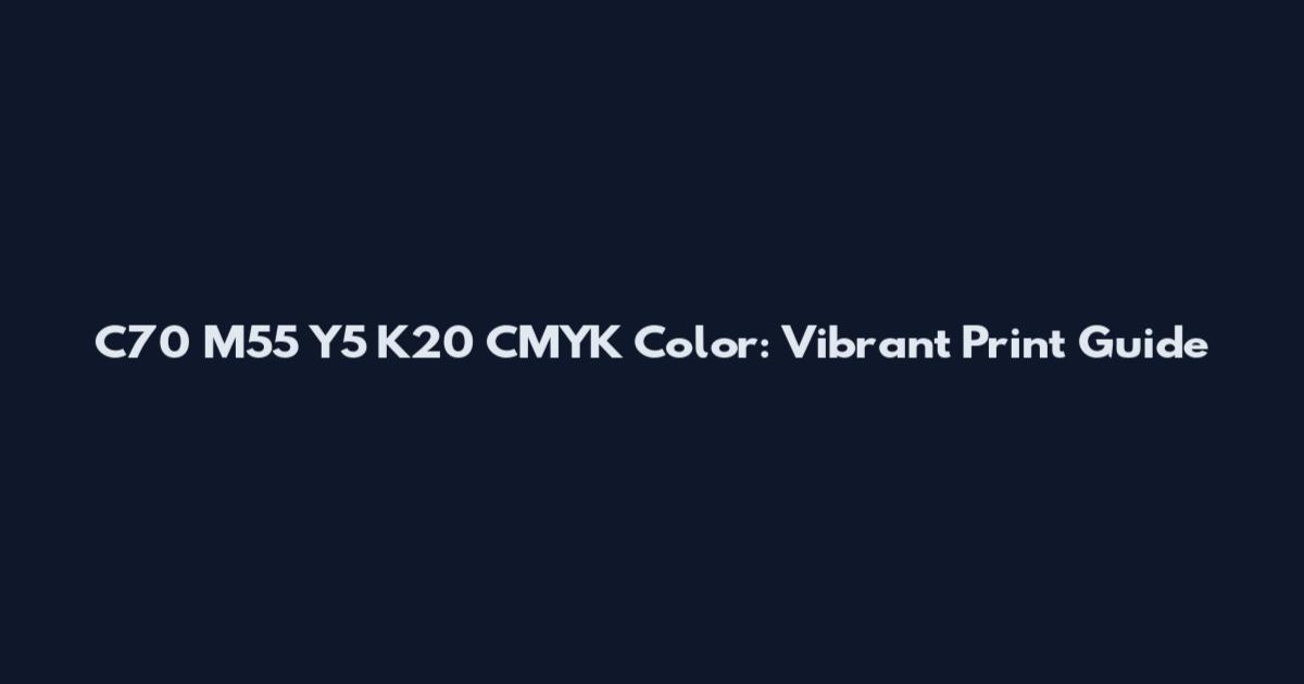 C70 M55 Y5 K20 CMYK Color: Vibrant Print Guide