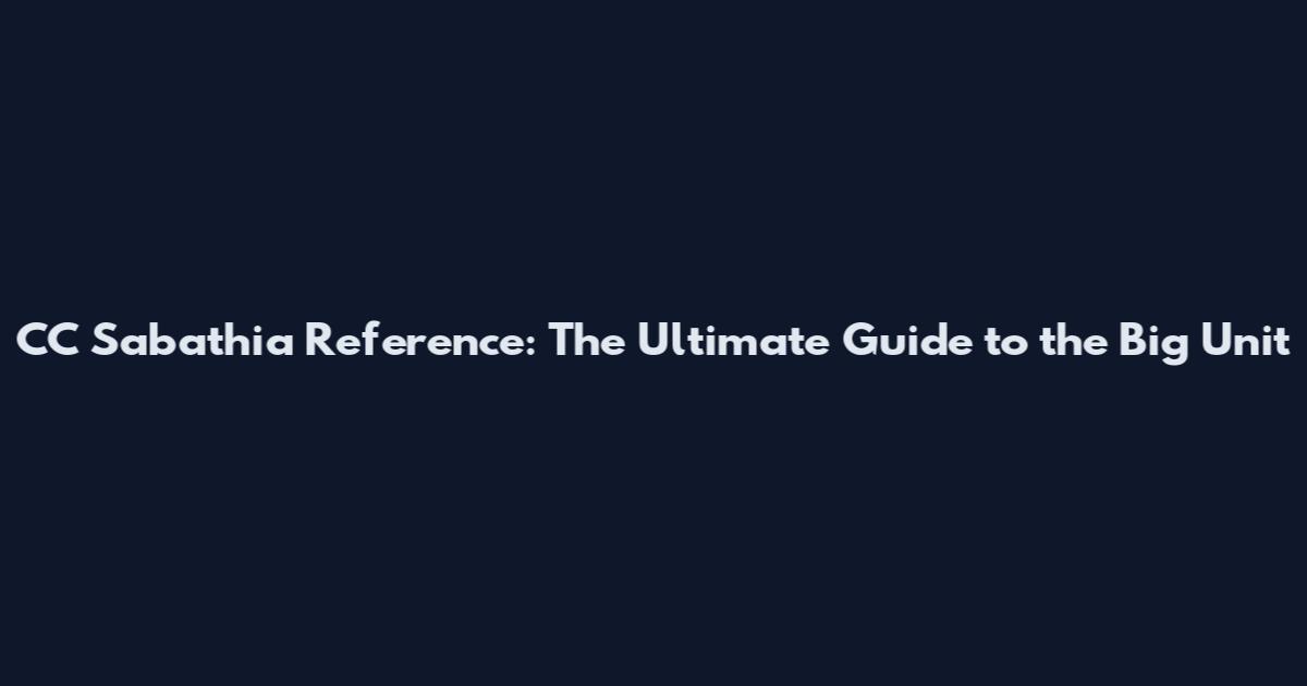 CC Sabathia Reference: The Ultimate Guide to the Big Unit