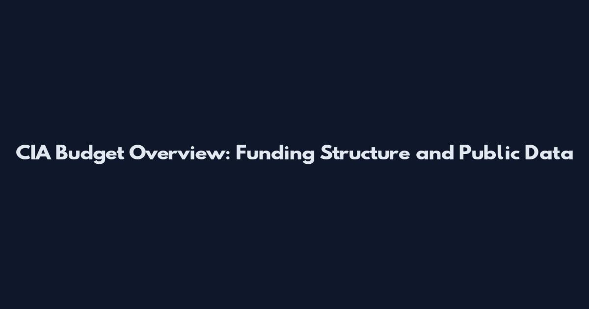 CIA Budget Overview: Funding Structure and Public Data
