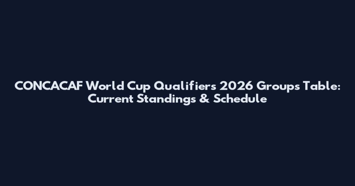 CONCACAF World Cup Qualifiers 2026 Groups Table: Current Standings & Schedule