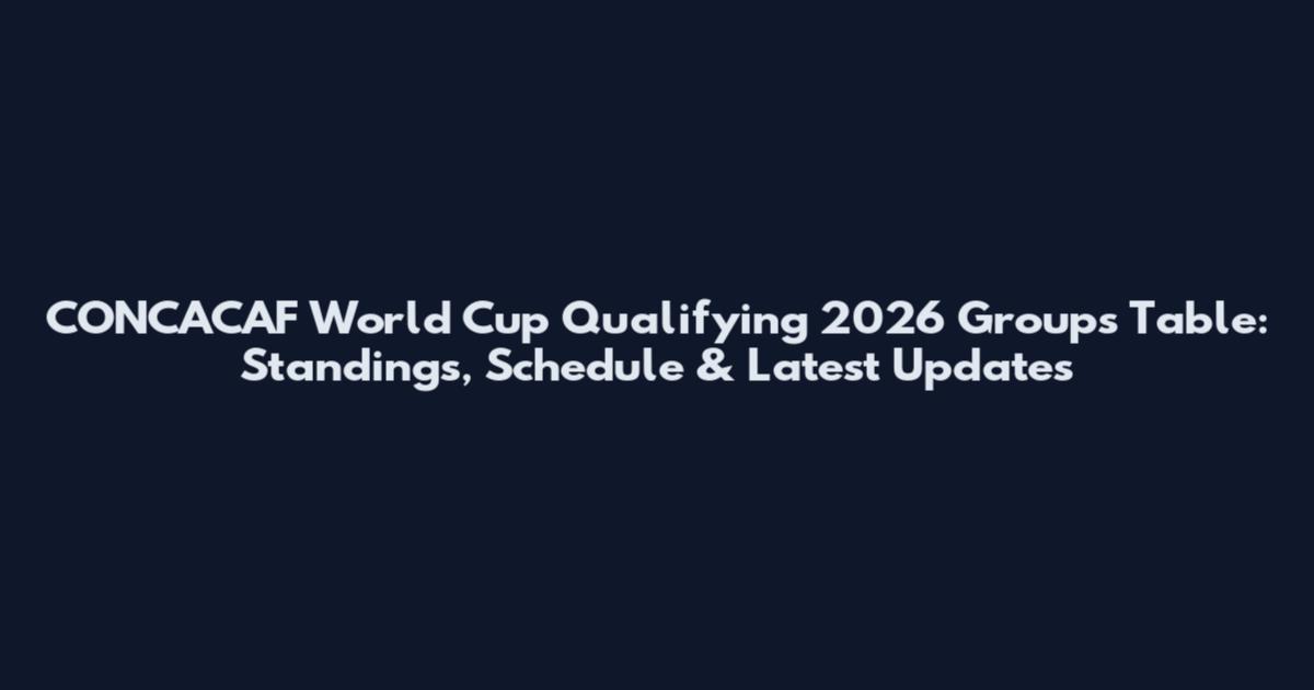 CONCACAF World Cup Qualifying 2026 Groups Table: Standings, Schedule & Latest Updates