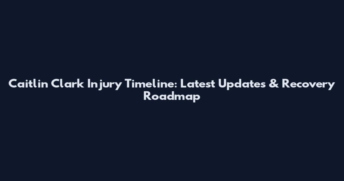 Caitlin Clark Injury Timeline: Latest Updates & Recovery Roadmap