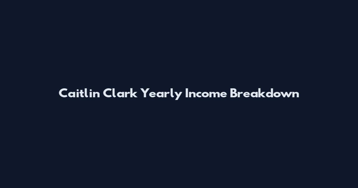 Caitlin Clark Yearly Income Breakdown