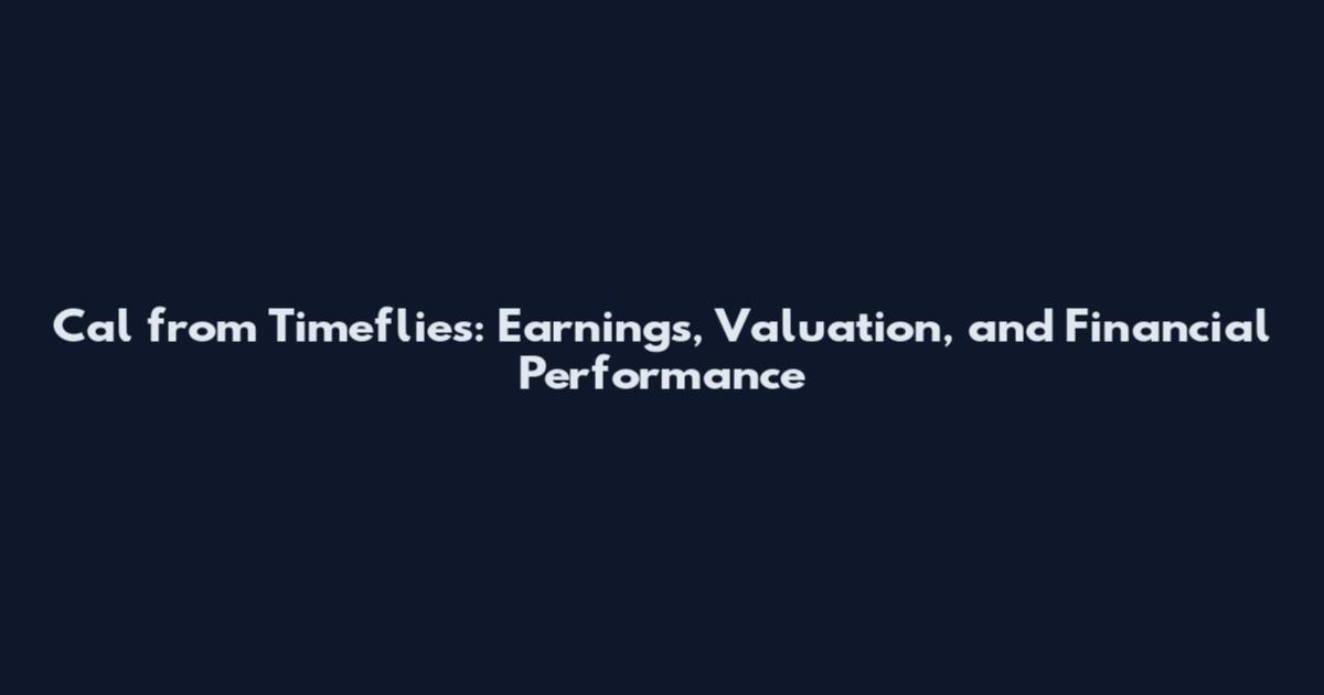 Cal from Timeflies: Earnings, Valuation, and Financial Performance