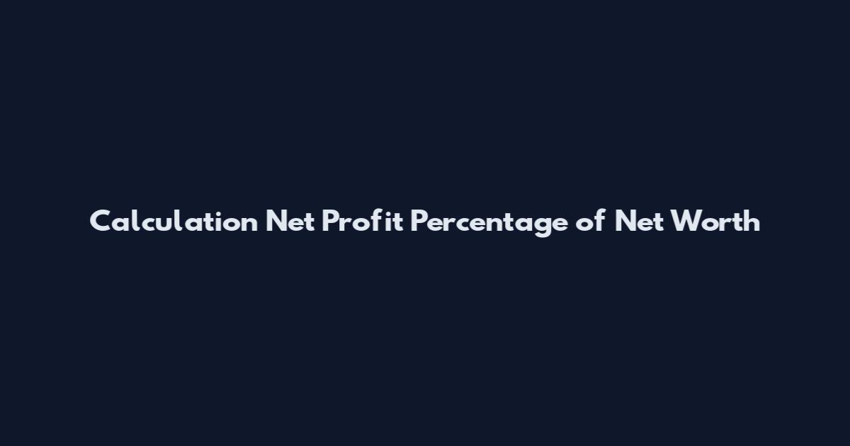 Calculation Net Profit Percentage of Net Worth