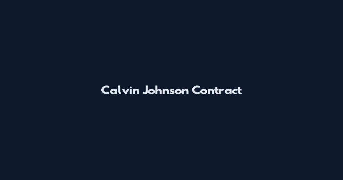Calvin Johnson Contract