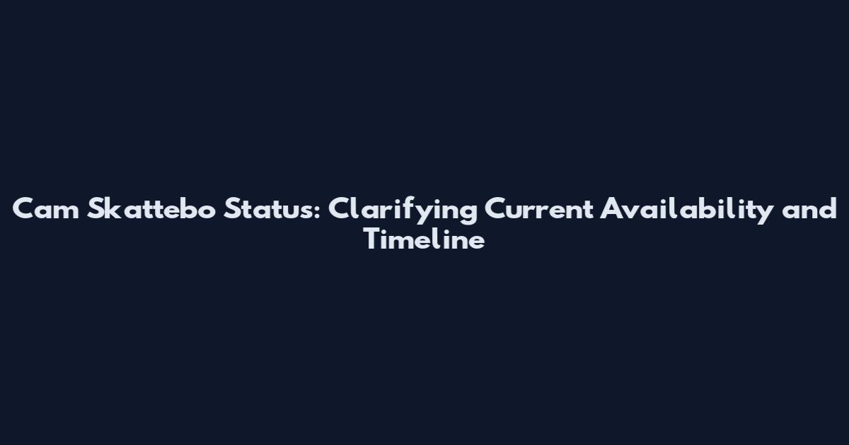 Cam Skattebo Status: Clarifying Current Availability and Timeline
