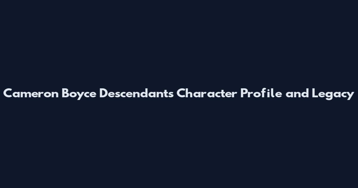 Cameron Boyce Descendants Character Profile and Legacy