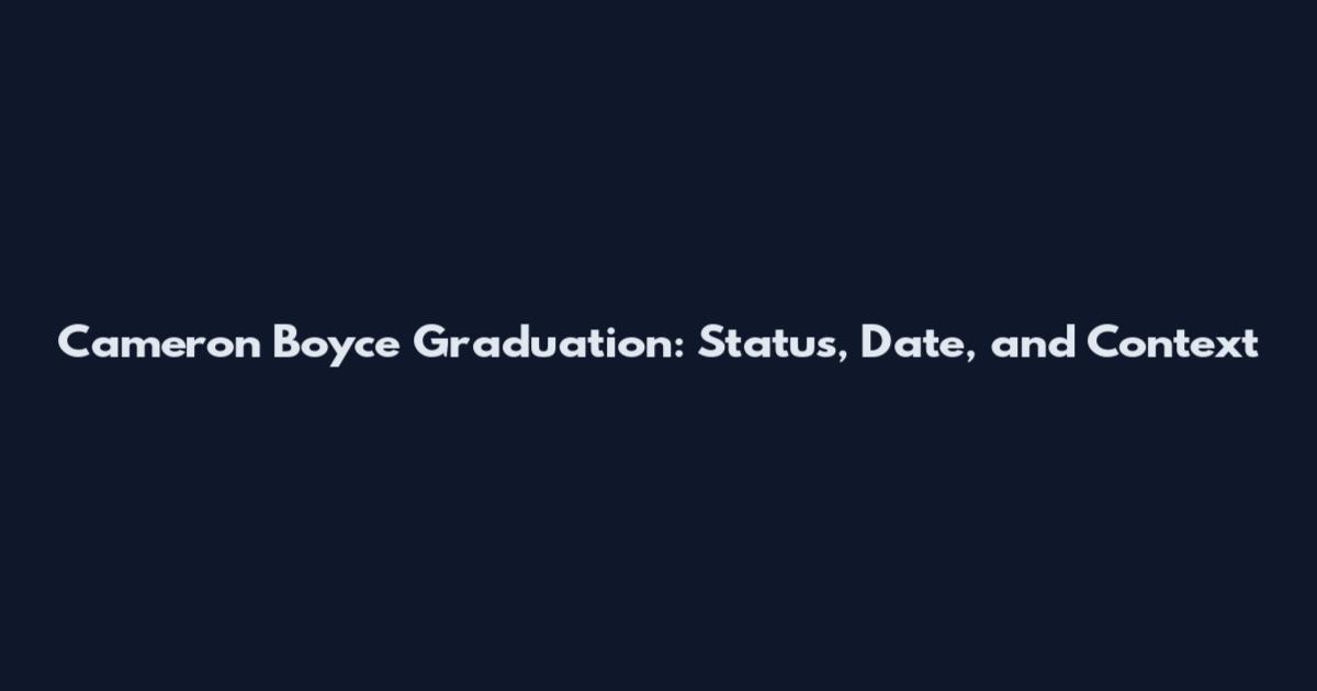 Cameron Boyce Graduation: Status, Date, and Context