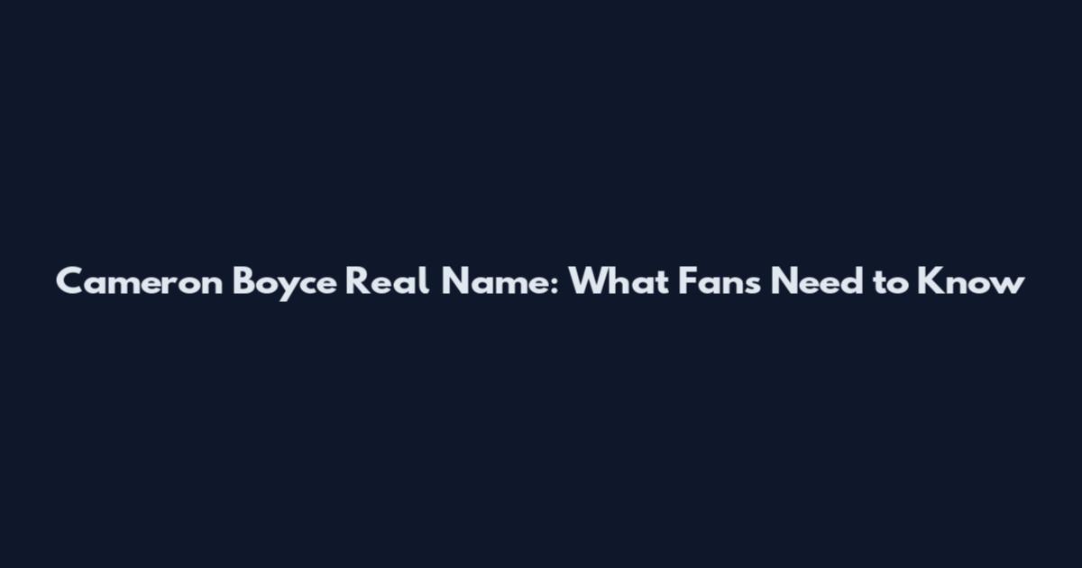 Cameron Boyce Real Name: What Fans Need to Know