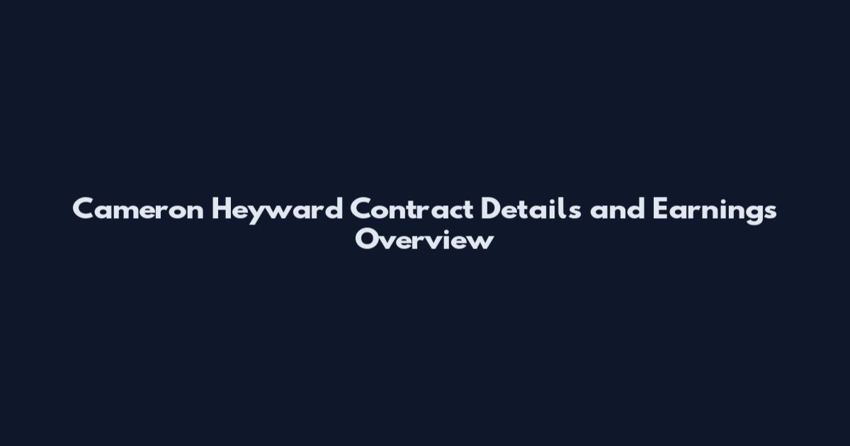 Cameron Heyward Contract Details and Earnings Overview