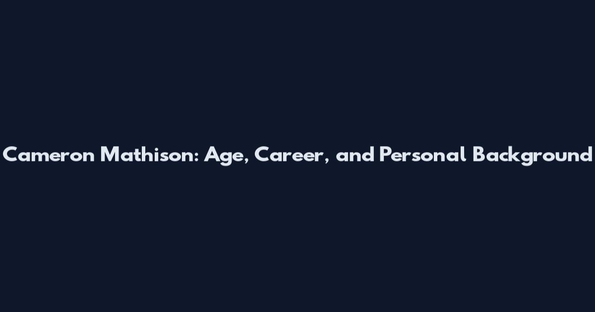 Cameron Mathison: Age, Career, and Personal Background