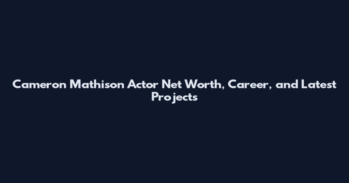 Cameron Mathison Actor Net Worth, Career, and Latest Projects