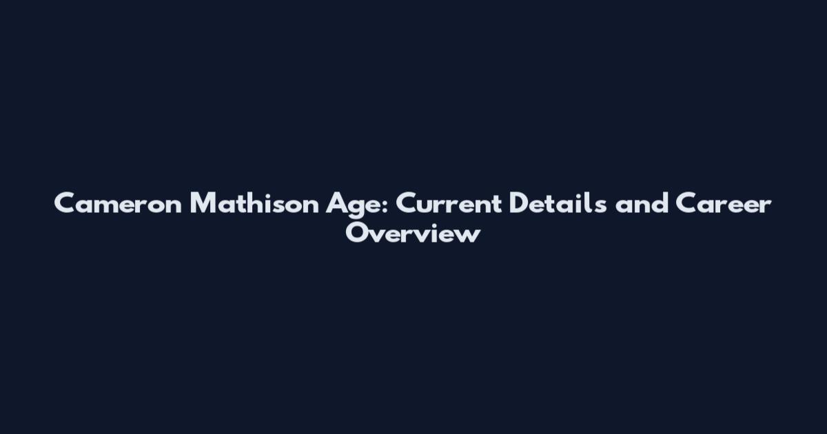 Cameron Mathison Age: Current Details and Career Overview