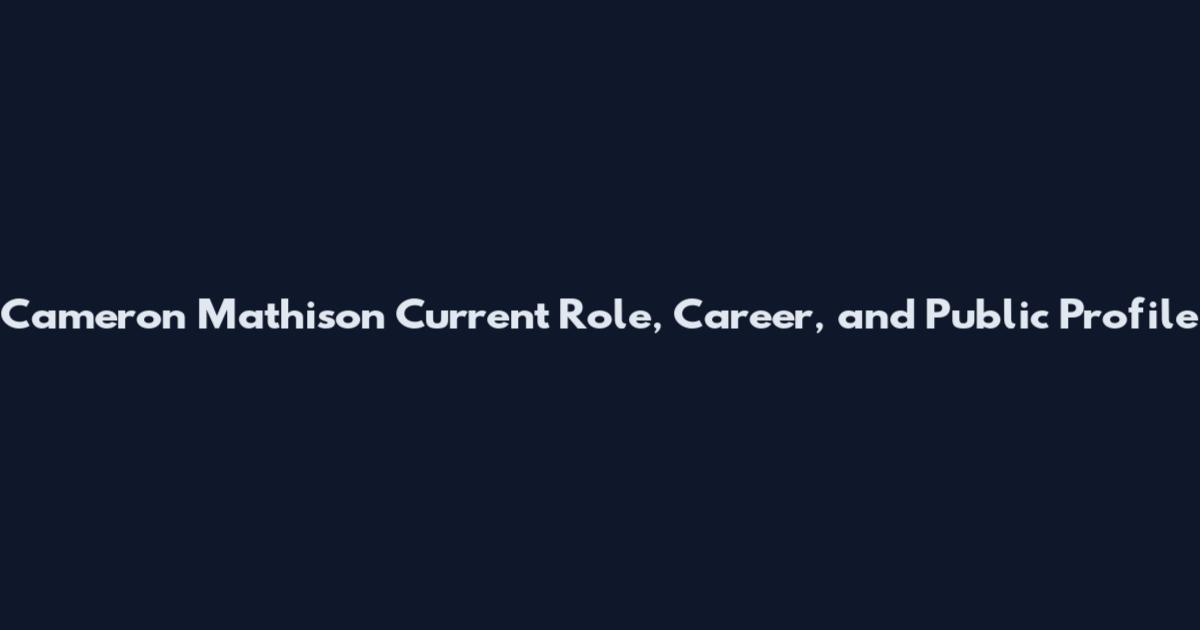 Cameron Mathison Current Role, Career, and Public Profile